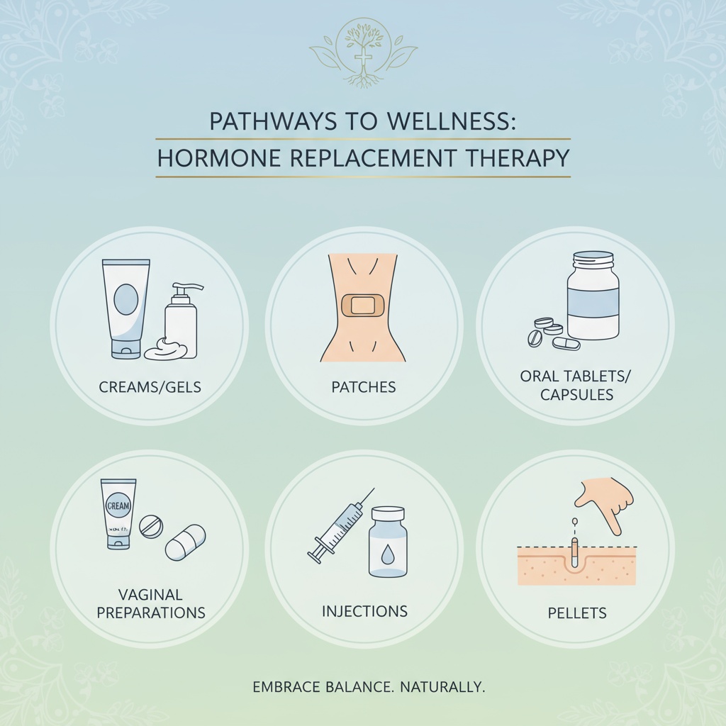 highlights different methods and procedures for hormone replacement